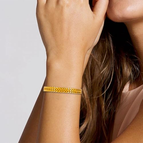 Gold Bracelets Cuban Link Bracelet Gold Jewelry Bangle for Women - color: Gold