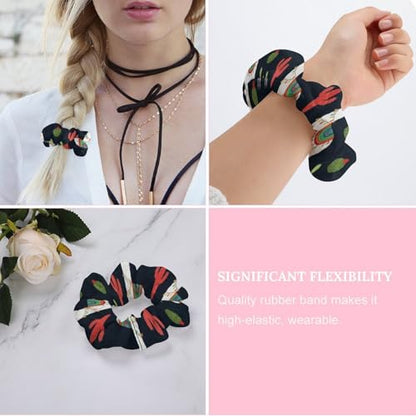 Coil Hair Ties for Thin Hair Llama Alpaca Cactus, Light-Grip Spiral Scrunchies, No-Slip Ponytail Holders That Add Volume and Fullness - color: Style (855)