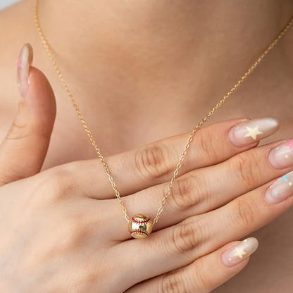Baydurcan Dainty Gold Necklace for Women Ankh Mom Jesus Sun Star Necklace | 14K Gold Plated Pendant Necklaces Gifts for Friends Sister Mother, Birthday, Christmas, Graduation, Inspirational Gifts - style: Ball