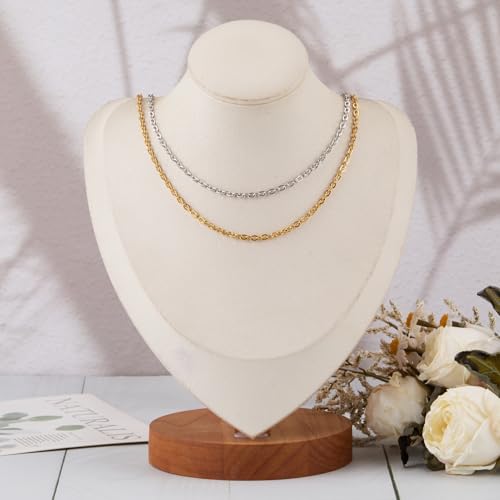 SMYHTGLIF 32.8 Feet Stainless Steel Chain for Jewelry Making 2 Rolls Chain | Gold and Silver Jewelry Making Chains Craft Chain Roll Oval Cable Bulk Chain DIY Jewelry Supplies - size: 4.1×3mm