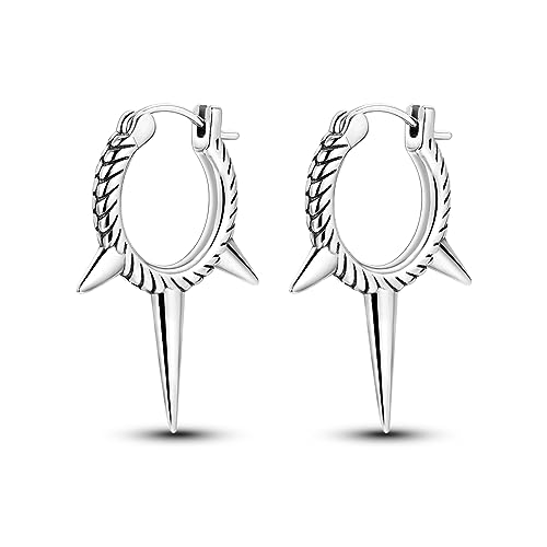 Parmuz 925 Sterling Silver Butterfly Huggies Hoop Earrings for Woman | Gold Plated Cubic Zirconia Star Moon cross Twisted huggie Hoop Post Chunky Small Tiny cuff Snake Heart Earring Gift for Her - color: Silver