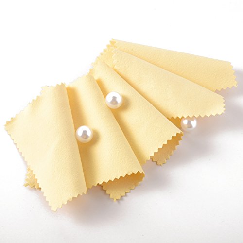 Outus 50 Pack Jewelry Cleaner Silver Polishing Cloth for Jewelry Cleaning Cloth Soft Polish Cloth for Pearl Gold Silver