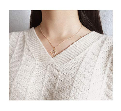 Baydurcan Friendship Anchor Compass Necklace Good Luck Elephant Pendant Chain Necklace with Message Card Gift Card - style: Rose