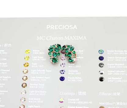 Faship Gorgeous Clip Ons Floral Earrings - color: Green / Rose gold plated