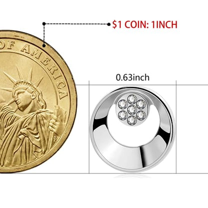 Crystal Lapel Pins Brooch for Men Women in Silver Tone, Metal Brooch Pins for Suits, Mens Suit Accessories on Wedding Birthday Anniversary Father's Day. - color: circular 2