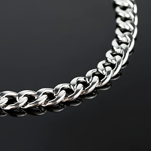 UMAOKANG 16.4 Feet Stainless Steel 10MM Cuban Chains for Jewelry Making | Silver Heavy Duty Chain Bulk Chunky Curb Cuban Link Men Hip Hop Necklace Bracelet DIY Chain Jump Rings Lobster Clasps Set - color: Silver Twist 10mm