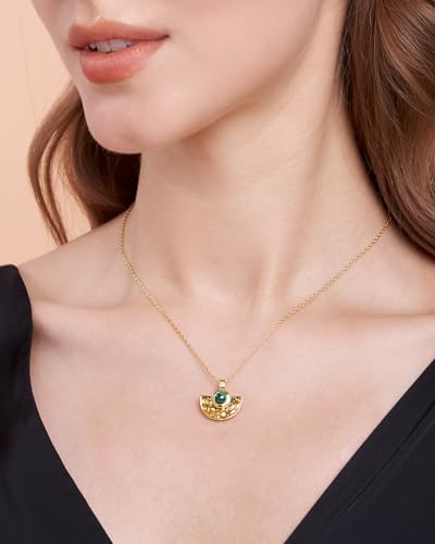 SNGIA 18K Gold Plated Stackable Adjustable Curved Horizontal Bar with CZ Pendant Necklace For Women by SNGIA, Dainty Drop Layered Trendy Birthstone Gemstone Charm Statement Jewelry Gifts, Bohemian Vintage Handmade Unique Cute Thin Skinny Dainty Chain Bead