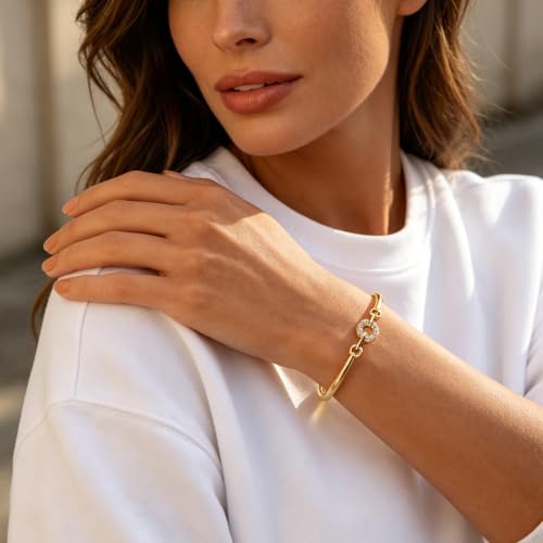 hotoo Gold Plated Bangle Bracelet for Women - style: O-Ring (Gold)