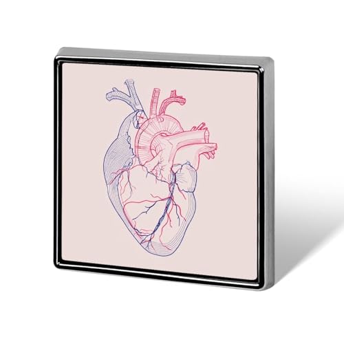 Minimal Linear Heart Unisex Brooches & Pins Square Lightweight Lapel Badge Jewelry for Clothing Shawl Hat
