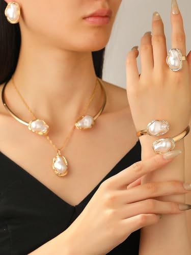 Pearl Necklace for Women Dainty Pearl Necklace Timeless Jewelry christmas gifts friendship gifts for women - color: A-Baroque pearl necklace
