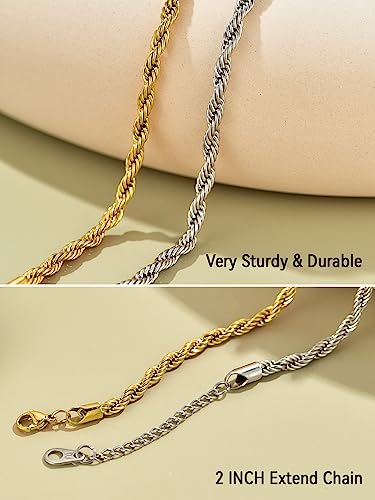 FaithHeart Waterproof Ankle Bracelets for Women, 1/2/3Pcs Non Tarnish Stainless Steel Layered Anklet Set Paperclip Figaro Cuban Link Chain Dainty Summer Beach Jewelry Gift Adjustable Size - style: f.Figaro - Silver