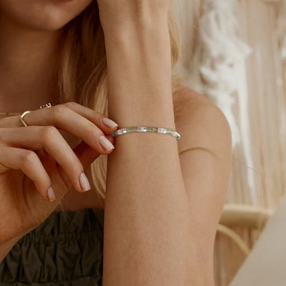 Healing Crystal Bracelet Jewelry Gifts for Women | Triple Protection/Stress Relief/New Beginnings/Good Luck/Empath Protection, Christmas, Birthday - color: New Beginnings