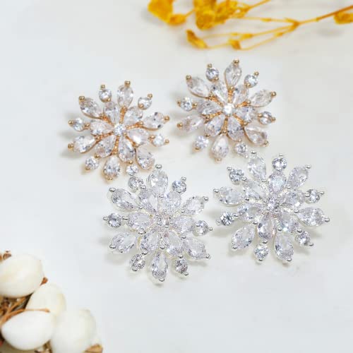 Earrings Holy Stud Earrings for Girls/Women, Sliver Gold Wedding Earrings for Bridesmaids - color: Snowflake|Gold