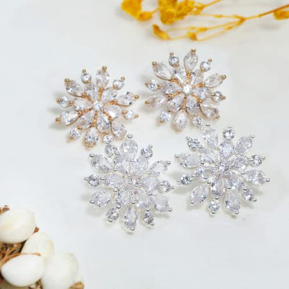 Earrings Holy Stud Earrings for Girls/Women, Sliver Gold Wedding Earrings for Bridesmaids - color: Snowflake|Gold