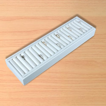 White Velvet Jewelry Trays for Display - Bracelet Tray With 21 Sections - Elegant Tray With Inserts for Organized and Secure Storage
