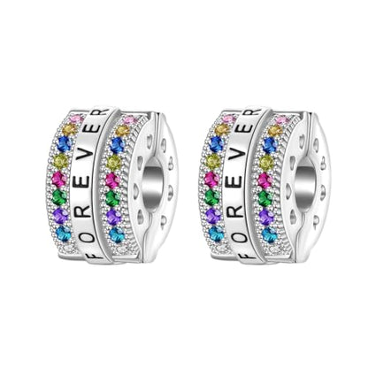 DALARAN Stopper Beads for Bracelets 925 Sterling Silver Clip Spacer Charm Bracelet Stoppers - style: 2Pcs Colorful Charm Stoppers
