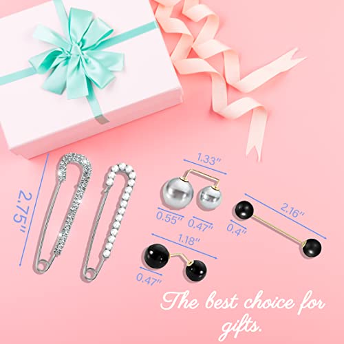 Fashion Pearl Brooch, Sweater Shawl Pearl Pin, Elegant and Fashionable | Enhance your Temperament, Suitable for a Variety of Occasions to Wear - color: Black A