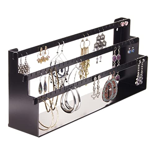 Angelynn's Freestanding or Wall Mounted Earring Holder Organizer Rack, Daelyn Rubbed Bronze 6" x14 1/2" - color: Rubbed Bronze, size: Daelyn 6"x14 1/2"
