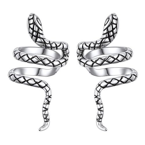 ChicSilver 925 Sterling Silver Ear Cuffs Non-Piercing Cartilage Earrings: Various Styles, Conch Cuffs (with Gift Box) - style: A: Snake Cuff
