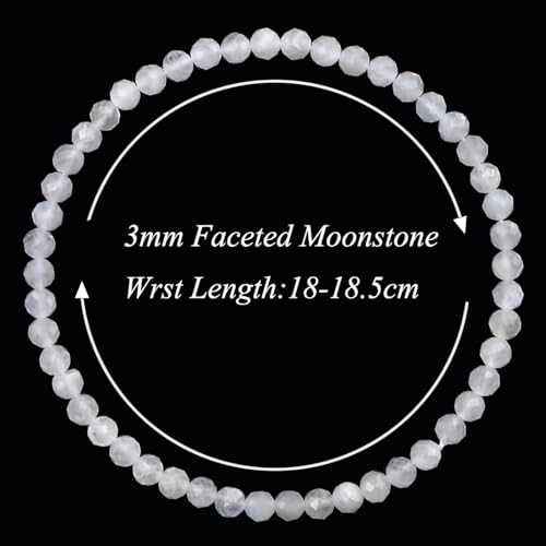 MASSIVE BEADS Natural Genuine Gemstone Beads Healing Crystal Chakra Reiki Jewelry Faceted Round Beads Bracelets 3mm - color: Blue Moonstone