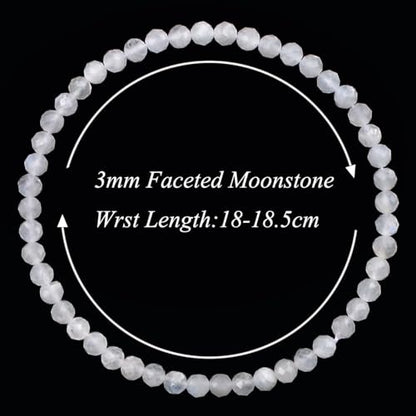 MASSIVE BEADS Natural Genuine Gemstone Beads Healing Crystal Chakra Reiki Jewelry Faceted Round Beads Bracelets 3mm - color: Blue Moonstone