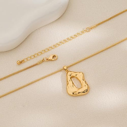 Boho Chunky Gold Statement Necklaces for Women Beach Jewelry Gifts | Versatile Everyday Wear, Pairs with Any Outfit, Ideal Gift for Any Occasion, Easy to Layer, Lightweight, Hypoallergenic - style: Hammered-Gold-A