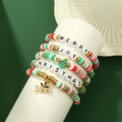 Elegance 11 designs Heishi Beaded Bracelets For Women Polymer Clay Colorful Surfer Stackable Beads Boho Bracelet Summer Beach Jewelry - color: Symbol
