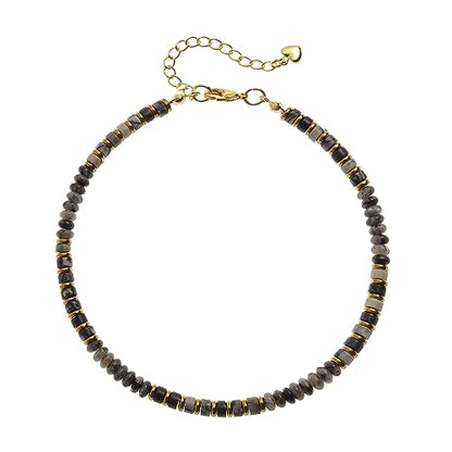 XIJIN Natural Stone Beaded Anklets for Women Handmade Beach Boho Turquoise Beads Ankle Bracelet Jewelry Gift for Her - color: D