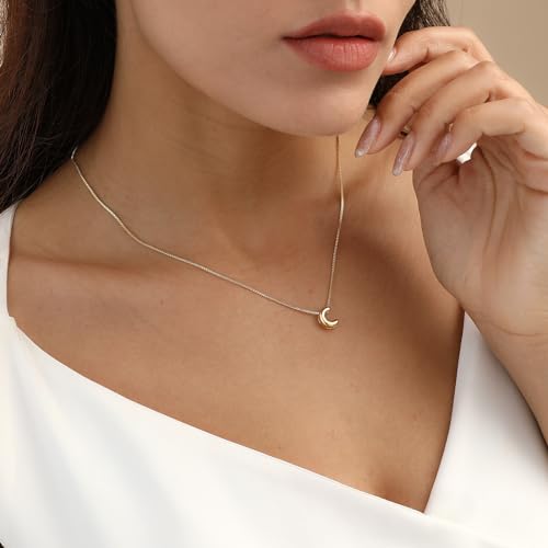 14K Gold Plated Bubble Letter Necklace, Tarnish Free and Waterproof Dainty Initial Necklace for Women, Trendy Personalized Gold Jewelry Gift for Her - color: Gold, style: C