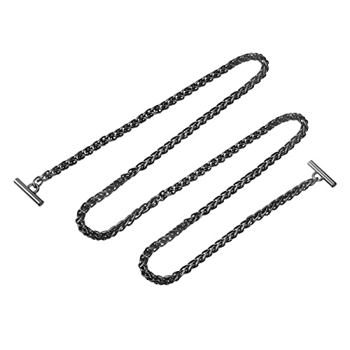 uxcell Iron Flat Chain Strap, 55" Handbag Chains Accessories Purse Chain Straps with Toggle Clasps for Shoulder Bags Cross Body DIY, Dark Grey - color: Dark Grey, size: 55"