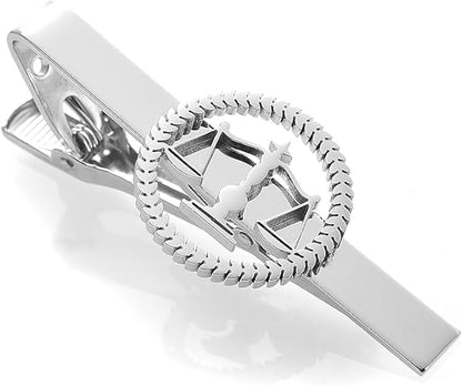 TINGKU Attorney Lawyer Cufflinks and Tie Clip for Men Gifts Scales of Justice Cuff links Tie Clasp Father in Law Enforcement Suit Shirt Jewelry - style: Tie Clip Silver