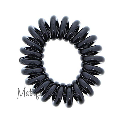 Small Coil Hair Ties For Girls - Set of 6 Black - color: Black