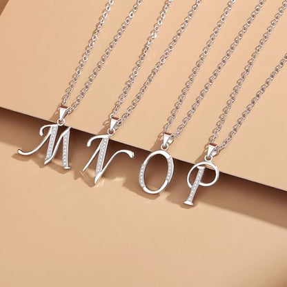 VIKI LYNN Dainty Initial Letter Pendant Necklace for Women | Cubic Zirconia Initial Jewelry, Personalized Letter Necklace, Dainty Women Jewelry, Birthday Gift Idea for Her, Mom and Wife - color: Silver, style: Silver-P