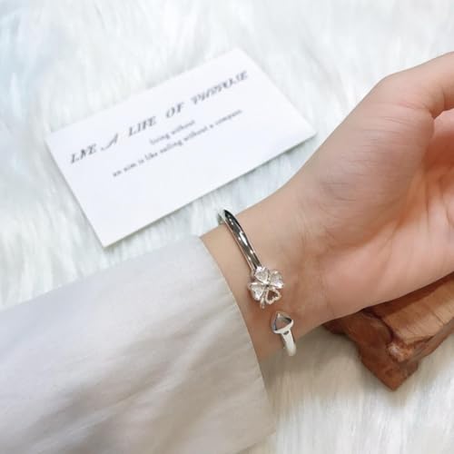 925 Sterling Silver Bracelet Plated Cuff Bangle Bracelet Fashionable Multi-layer Cross Wire Bangle Bracelet Open Adjustable Wide Cuff Bracelet for Teen Girls Fashion Jewelry - color: 12
