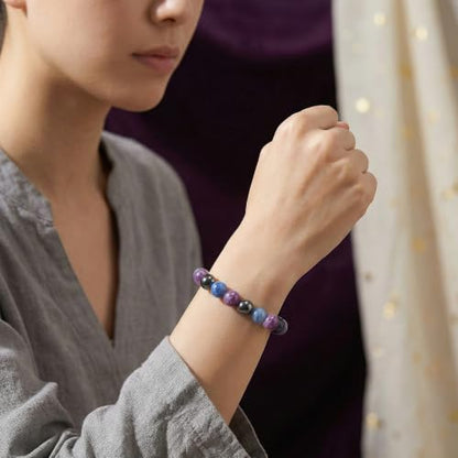 Bivei Protection Crystal Healing Bracelet | 8MM Strength Bracelet Spiritual Stretch Beaded Jewelry for Women Men Gift - color: Quit Alcohol, size: Medium 6.8-7.3 inch