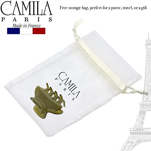 Camila Paris CP3552 French Small Hair Clips for Women, 2.5" Small Claw Clip Fashion Styling Mini Hair Clip Accessories for Women, Strong Hold No Slip Grip Cute Claw Clips, Made in France - color: Green 2.5"