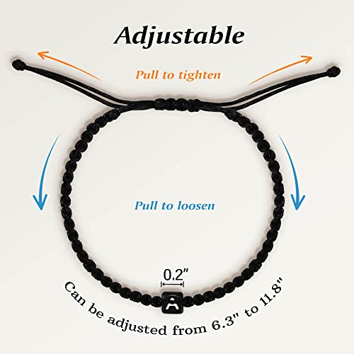 Initial Bracelets for Women Teen Girls Handmade Rope Braided Bracelet for Men Jewelry Birthday Graduation Mother's Day Gifts for Mom Wife Girlfriend Her Friends - style: A Initial