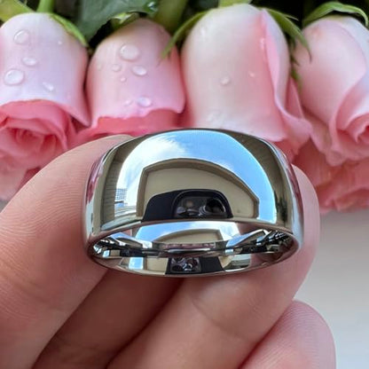 TUTISS 4mm 6mm 8mm 10mm Silver/Gold/White Tungsten Rings for Men Women Couple Fashion Jewelry Anniversary Engagement Wedding Bands Domed Polished I Love You Engraved Comfort Fit - color: 10mm Tungsten I Love You