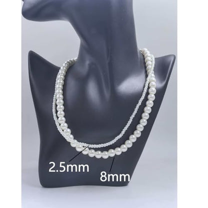 Imitation Pearl Necklace for Women Round Bead Beaded Pearl Choker Necklace Bead Pearls Necklaces Trendy Jewelry Gift 2.5 3 4 5 6 7 8 10 12 MM