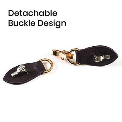 Clip Holder Buckle Clasp Pin for Poncho Cape Cardigan Wrap Shawl Accessories - color: Brown with Gold Clamps