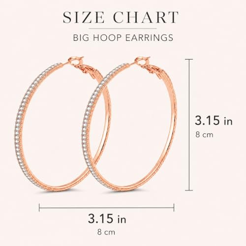 Big Chunky Gold Hoop Earrings for Women Beaded Large Statement Earrings Lightweight Fashion Jewelry Daily Wear Party Gift - color: E6:Rose Gold 8cm