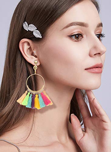 15 Pairs Gold Clip on Earrings for Women Fashion,Lightweight Fake Earrings Set - style: #4-Tassel earrings