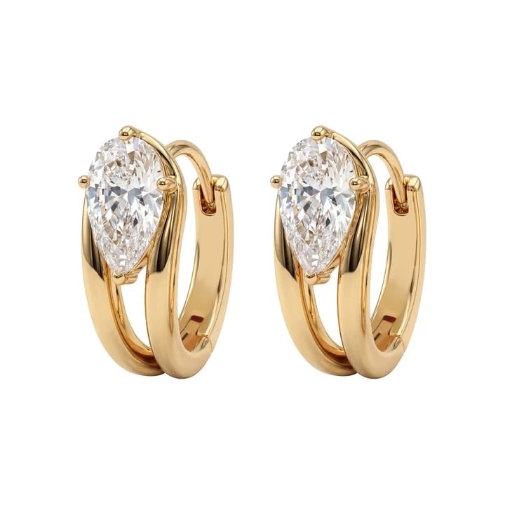 Cubic Zirconia Huggie Earrings 14k Gold Plated Tiny Earrings Small Huggie Hoop Earrings Simple Lightweight Hoops Gift for Women - color: Drops water