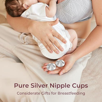 Momcozy 999 Silver Nursing Cups, Perforated Breathable Design,Regular Size - size: Regular-Hole