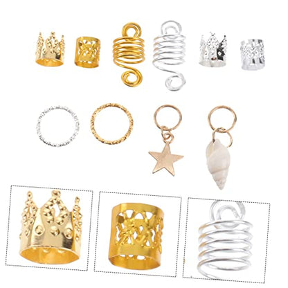 90pcs Dreadlock Hair Accessory Set Metal Hair Cuffs Fashion Jewelry for Women Hollow Design