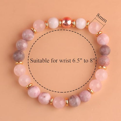 KSQS Healing Stone Bead Bracelet for Women, Natural Gemstones Balance Protection Bracelet, Spiritual Crystal Beads Bracelet Anxiety Relief with Meaning Card - color: Love Awakening