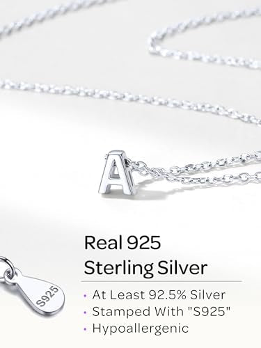 ChicSilver 925 Sterling Silver Initial Necklace for Women Dainty Letter Jewelry Personalized Gift - style: 16.P