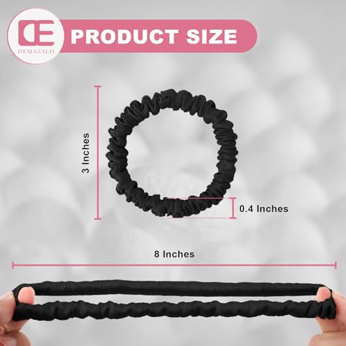 6Pcs Silk Hair Ties 100% Pure Mulberry Silk Scrunchies for Women Girls | No Hair Crease, Anti Frizz, Gentle Hold, No Damage, Color 04 - color: Black&Dark Curry&Gray&Pink&Beige