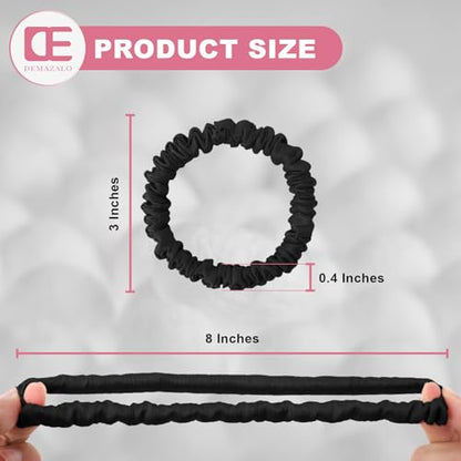 6Pcs Silk Hair Ties 100% Pure Mulberry Silk Scrunchies for Women Girls | No Hair Crease, Anti Frizz, Gentle Hold, No Damage, Color 02 - color: Black&Brown