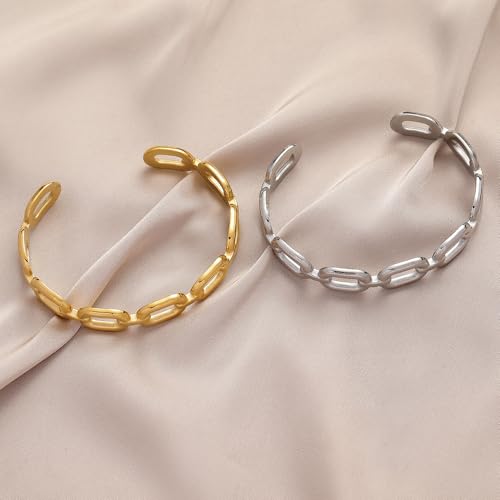 Womens Cuff Bracelets Heart Open Bangle Jewelry - color: Square Silver